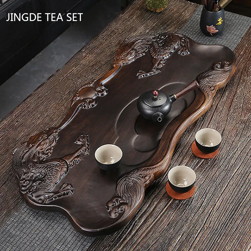 Bamboo Tea Tray - Ręcznie rzeźbione bakelitowe taca herbaciana antyczne