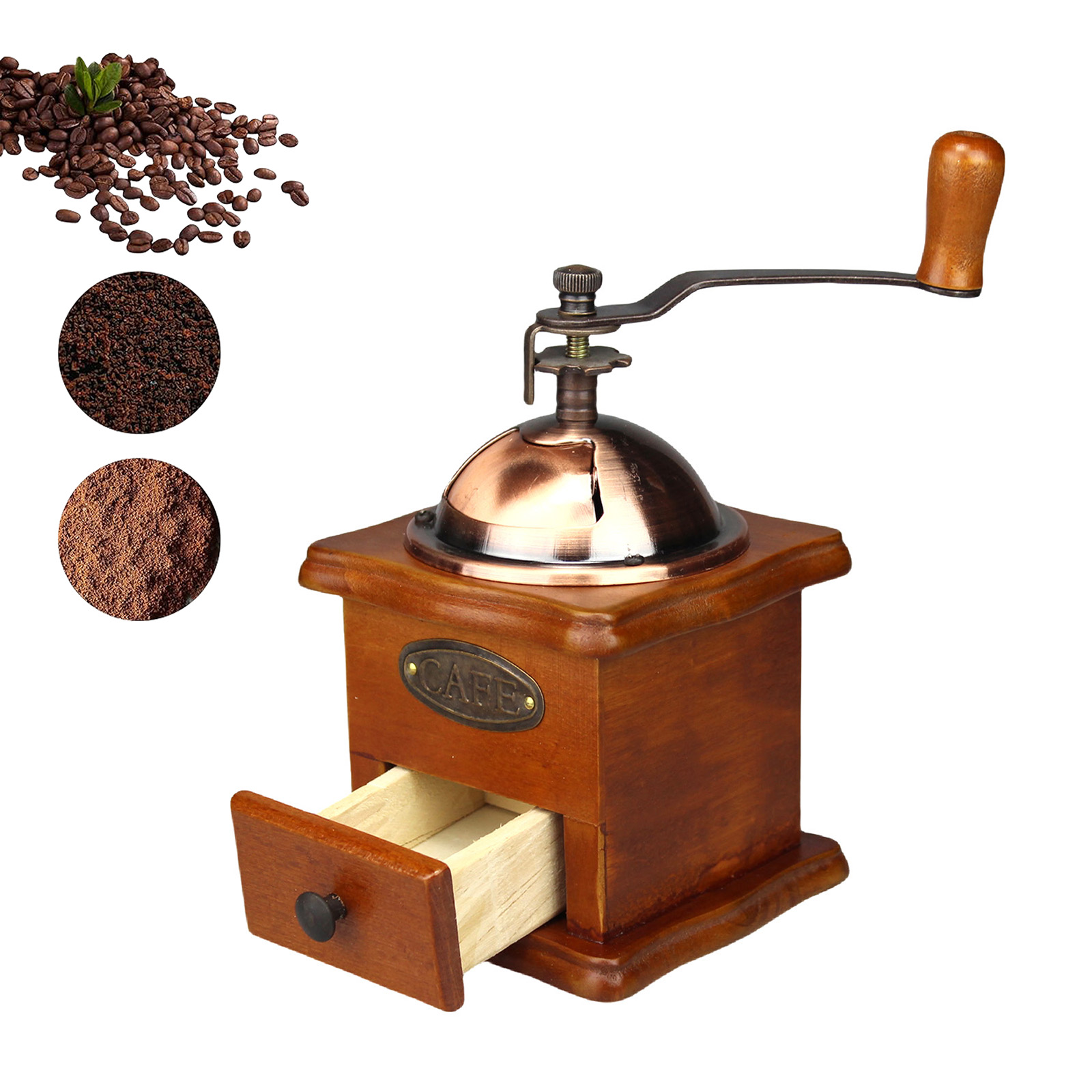 Burr Hand Grinder - Antyczny ręczny młynek do kawy Korba