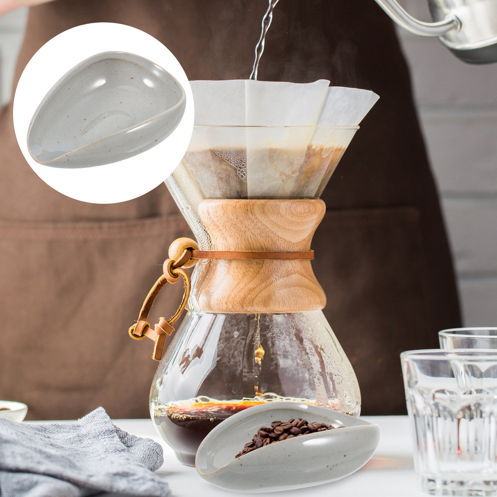 Coffee Tea And Leaf - Profesjonalna ceramiczna tacka do dozowania kawy,