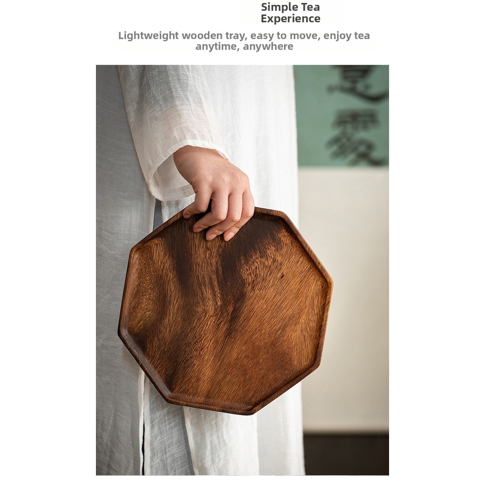 Naturalny orzechowy ośmiokątny – Bamboo Tea Tray recenzja i cena