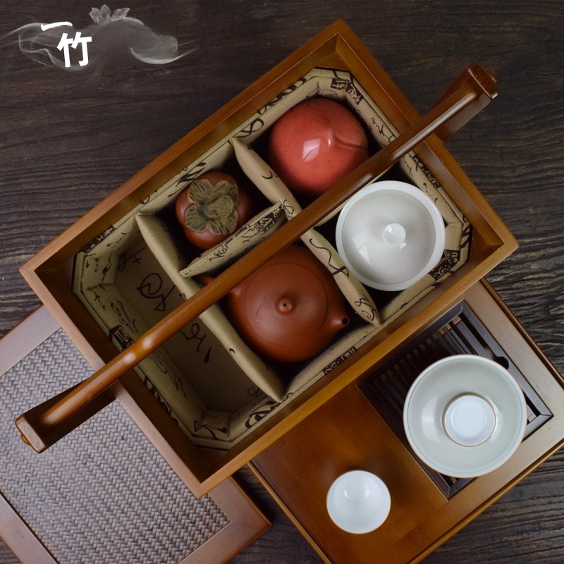 Przenośny bambusowy zestaw do  – Bamboo Tea Tray recenzja i cena