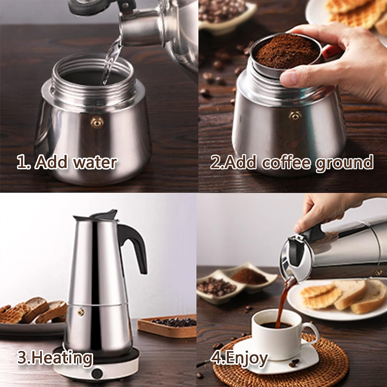 4/6/9 kubki Moka Pot Caffe Mac – Coffee Tea Espresso recenzja i cena