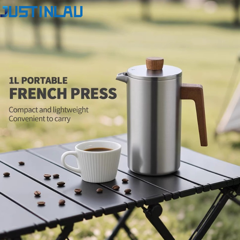 JUSTINLAU 1000ml Stalowy Frenc – Coffee Tea Pot recenzja i cena