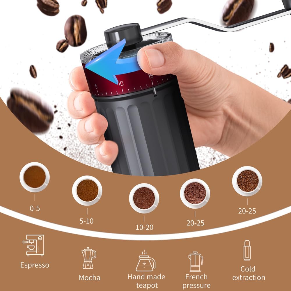 Ręczny młynek do kawy z 40 poz – Burr Hand Grinder recenzja i cena